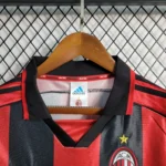 Camisa Retrô Milan Home 1998/1999 Adidas Vermelha Preta - Imagem 2