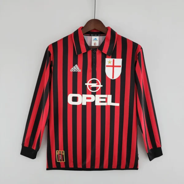 ddb87b821-54afef250993c573cc16569703289842-1024-1024 Camisa Retrô Milan Home Manga Longa 1999/2000 Adidas - Imagem 1