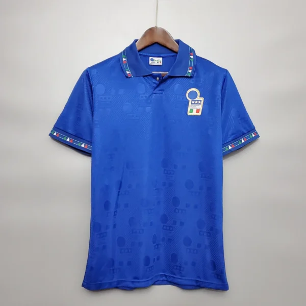 dopmsopsopgop Camisa Retrô Clássica Seleção Itália Home 1994 Diadora Azul - Imagem 1