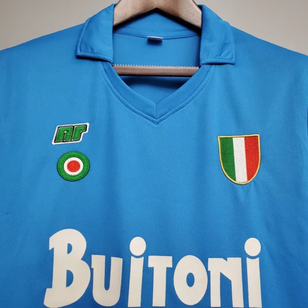 efgberthrnhyjt Camisa Retrô Napoli Home 1987/1988 Maradona 10 Azul - Imagem 2