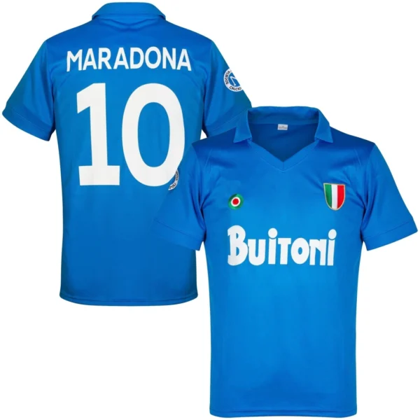 gioewmirbjig i u Camisa Retrô Napoli Home 1987/1988 Maradona 10 Azul - Imagem 10