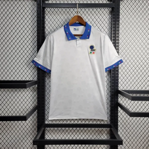 grgjkergk Camisa Retrô Clássica Seleção Itália Away 1994 Diadora Branca - Imagem 1