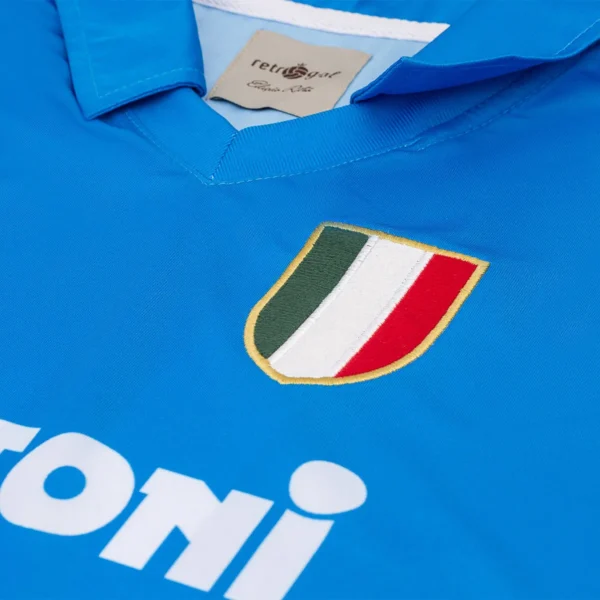ij ebijwjbijiwjiof Camisa Retrô Napoli Home 1987/1988 Maradona 10 Azul - Imagem 12