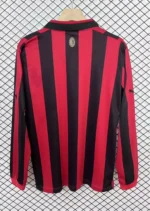 Camisa Milan Home Comemorativa 125 Anos Manga Longa Retrô 2025 Puma Vermelha e Preta - Imagem 8