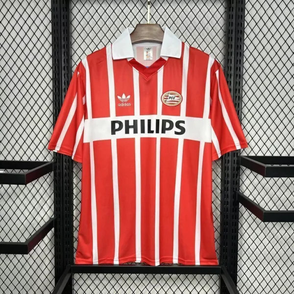 kkdfkwfkl Camisa Retrô PSV Home 1990/1991 Romário 9 Adidas Vermelha - Imagem 1