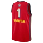 Camisa Regata Basquete NBA All-Star Game 1 Victor Wembanyama 2025 Jordan Vermelha - Imagem 3