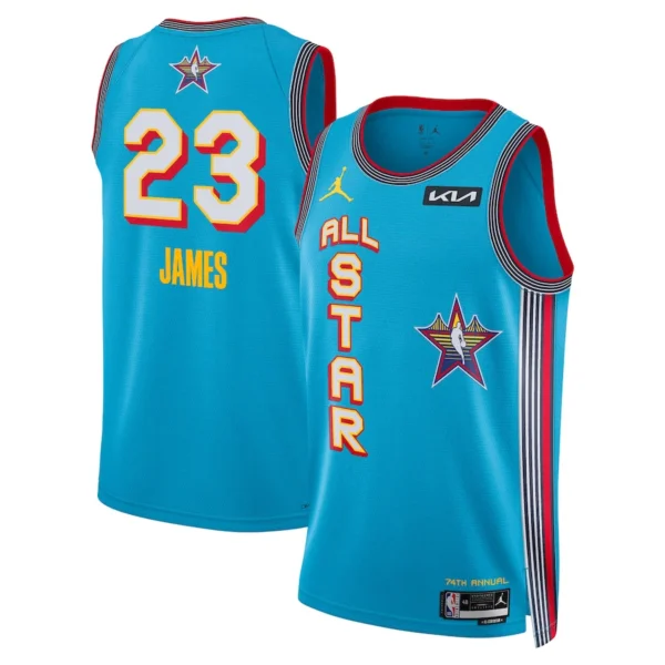 Camisa Regata Basquete NBA All-Star Game 23 LeBron James Jordan 2025 Azul - Imagem 1