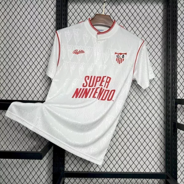 muknbjrevtaeRWGHT Camisa Retrô Sevilla Home 1991/1992 Maradona 10 Branca - Imagem 3