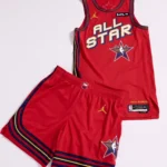 Kit Camisa Regata e Bermuda Basquete NBA All-Star Game 2025 Jordan Vermelha