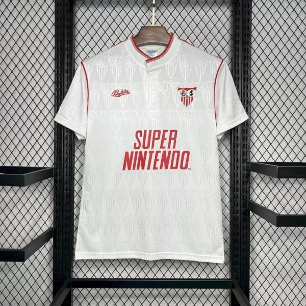 venvsjknvks Camisa Retrô Sevilla Home 1991/1992 Maradona 10 Branca - Imagem 1