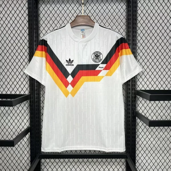 GNERNGJREKGJRNJKGEJK Camisa Retrô Clássica Seleção Alemanha Home 1990 Adidas - Imagem 1