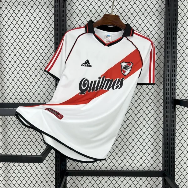ekwfmkwkmef Camisa Retrô Clássica River Plate Home 2001 Adidas - Imagem 1
