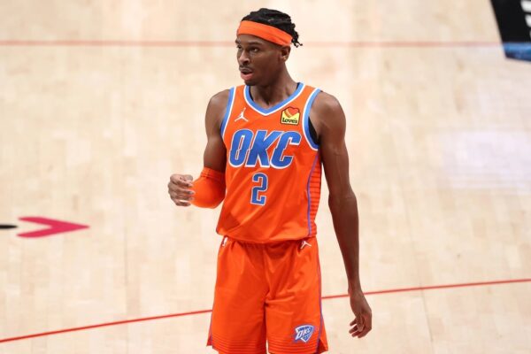 12987097301-5d0cc5a34603175e2f16519380849546-1024-1024 Camiseta Regata Basquete NBA OKC Oklahoma Thunder 2 Shai Gilgeous-Alexander Statement Edition 2025 Laranja Nike - Imagem 13