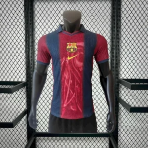 Camisa Barcelona Travis Scott Skeleton Oversized Retrô Versão Jogador - 2000/2001 - Azul Grená