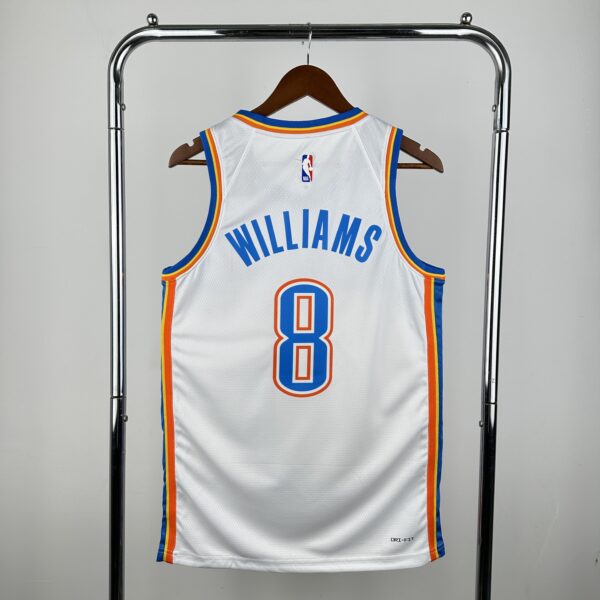 30d38aad Camiseta Regata Basquete NBA OKC Oklahoma Thunder Association Edition 2025 Branca Nike - Imagem 11