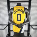 Camiseta Regata Basquete NBA Indiana Pacers 0 Tyrese Haliburton Statement Edition 2025 Amarela Jordan - Imagem 2