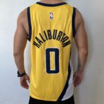 Camiseta Regata Basquete NBA Indiana Pacers 0 Tyrese Haliburton Statement Edition 2025 Amarela Jordan - Imagem 8