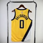Camiseta Regata Basquete NBA Indiana Pacers 0 Tyrese Haliburton Statement Edition 2025 Amarela Jordan - Imagem 9