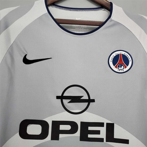Camisa Retrô Paris Saint-Germain - PSG Away 2001/2002 - Ronaldinho 10 - Nike - Cinza Opel - Imagem 2