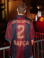 Camisa Barcelona Travis Scott Skeleton Oversized Retrô Versão Jogador - 2000/2001 - Azul Grená - Imagem 6