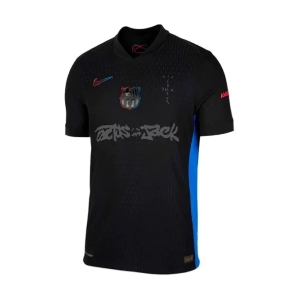 Camisa Barcelona Away Versão Torcedor x Travis Scott - 24/2025 Nike All Black Preta/Nome Preto - Imagem 1