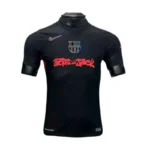 Camisa Barcelona Away Versão Jogador x Travis Scott - 24/2025 Nike All Black Preta