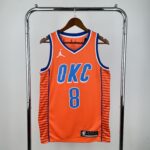 Camiseta Regata Basquete NBA OKC Oklahoma Thunder 2 Shai Gilgeous-Alexander Statement Edition 2025 Laranja Nike - Imagem 9