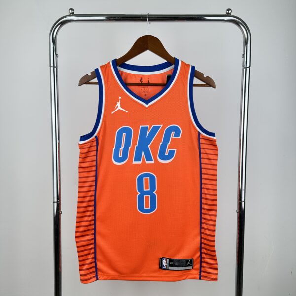 f28f22f5 Camiseta Regata Basquete NBA OKC Oklahoma Thunder 2 Shai Gilgeous-Alexander Statement Edition 2025 Laranja Nike - Imagem 9