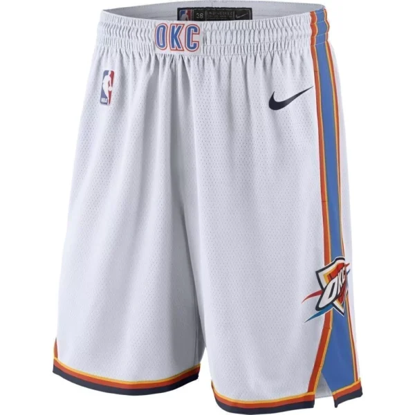 Short Bermuda Basquete NBA OKC Oklahoma Thunder Association Edition 2025 Branca Nike - Imagem 1