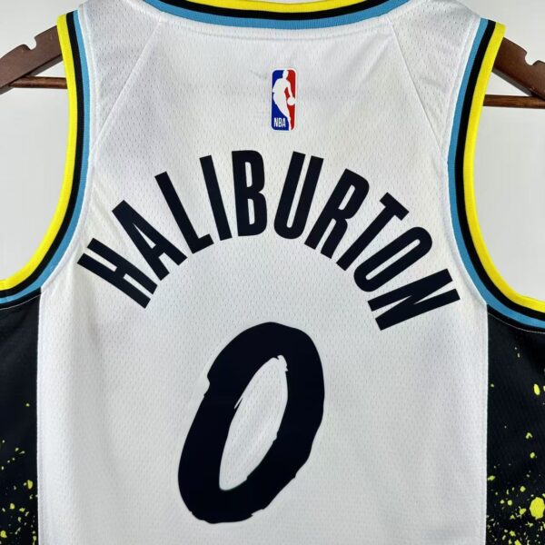 Camiseta Regata NBA Indiana Pacers Nike City Edition Swingman 0 Tyrese Haliburton Branca 2025 Nike - Imagem 9