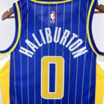 Camiseta Regata NBA Indiana Pacers Nike City Edition Swingman 0 Tyrese Haliburton Azul 2021 Nike - Imagem 8