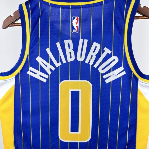 66ed3d12 Camiseta Regata NBA Indiana Pacers Nike City Edition Swingman 0 Tyrese Haliburton Azul 2021 Nike - Imagem 8