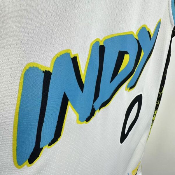 Camiseta Regata NBA Indiana Pacers Nike City Edition Swingman 0 Tyrese Haliburton Branca 2025 Nike - Imagem 5