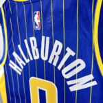 Camiseta Regata NBA Indiana Pacers Nike City Edition Swingman 0 Tyrese Haliburton Azul 2021 Nike - Imagem 9