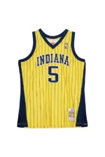 Camiseta Regata Basquete NBA Indiana Pacers Jalen Rose 5 Mitchell & Ness Edition Amarela 1990/00