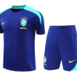 Conjunto Camisa e Calção Treino Brasil Torcedor 2025 Azul Nike