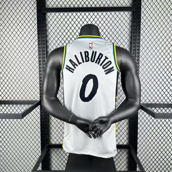 Camiseta Regata NBA Indiana Pacers Nike City Edition Swingman 0 Tyrese Haliburton Branca 2025 Nike - Imagem 2