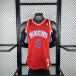 Camiseta Regata Basquete NBA Philadelphia 76ers Sixers 3 Allen Iverson Mitchell & Ness Vermelha 1996/97