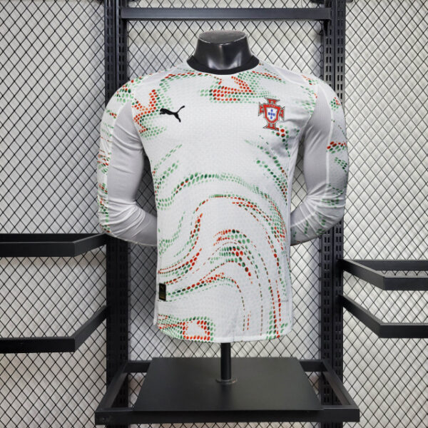 Camisa Seleção Portugal Away Versão Jogador Manga Longa 2025 Puma Branca - Imagem 1