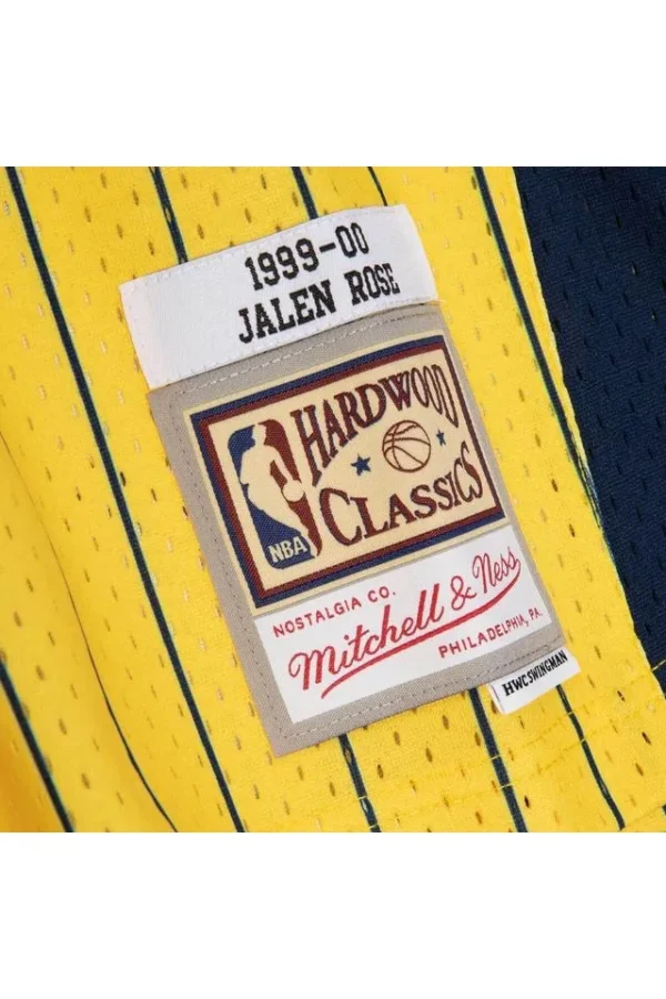 rnignerjk Camiseta Regata Basquete NBA Indiana Pacers Jalen Rose 5 Mitchell & Ness Edition Amarela 1990/00 - Imagem 3