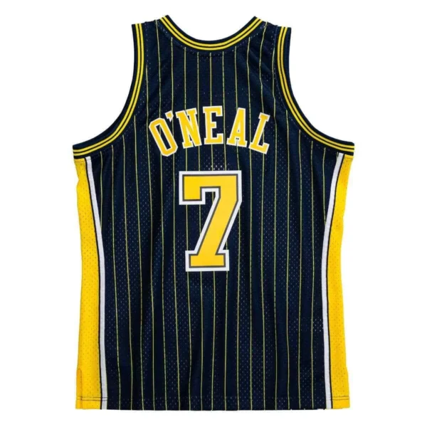 trsegrhnhfsgrf Camiseta Regata Basquete NBA Indiana Pacers Jermaine O'Neal 7 Mitchell & Ness Edition Azul 2003/04 - Imagem 2