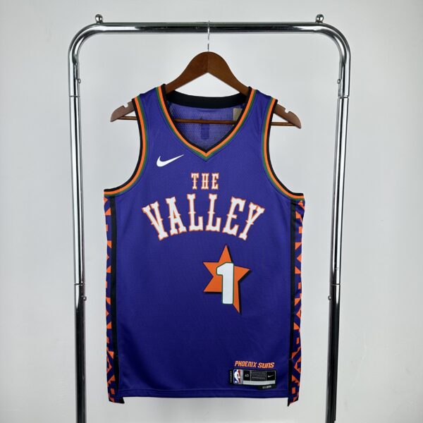 67d30325 Camiseta Regata Basquete NBA Phoenix Suns 1 Booker City Edition 2025 Roxa Nike - Imagem 10