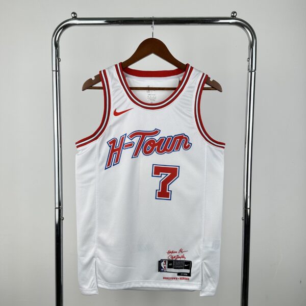 6fee2b69 Camiseta Regata Basquete NBA Houston Rockets City Hi-Town 7 Durant Edition Branca 2025 Nike - Imagem 12