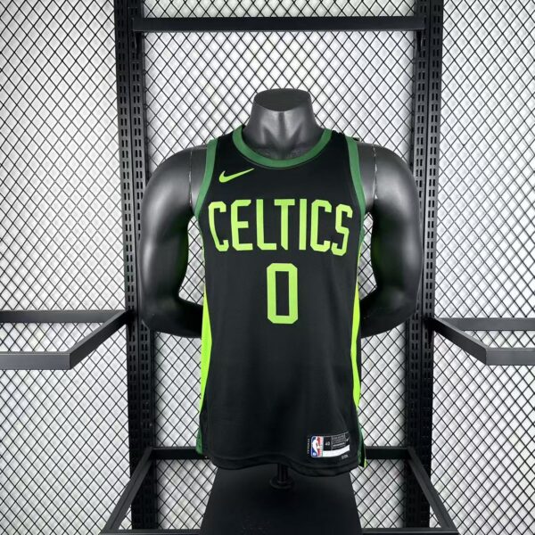 Camiseta Regata Basquete NBA Boston Celtics 0 Tatum City Edition 2025 Preta Nike - Imagem 1