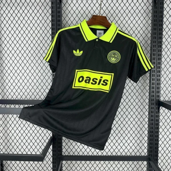 2025082316295941-9081e69ee1cf52ad7417561485504957-1024-1024 Camisa Oasis Jacquard Tour 2025/2026 Preta Verde Adidas - Imagem 1
