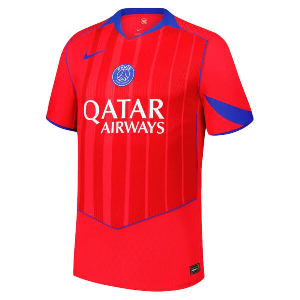 Terceira-camisa-do-PSG-2025-2026-Nike-kit-1 Camisa Paris Saint-Germain - PSG Third Versão Jogador 25/2026 Nike - Edição Total 90 - Vermelha - Imagem 11