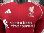 Camisa Liverpool Home Versão Jogador 2025/2026 Manga Longa Vermelha Adidas - Imagem 2