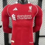 Camisa Liverpool Home Versão Jogador 2025/2026 Manga Longa Vermelha Adidas