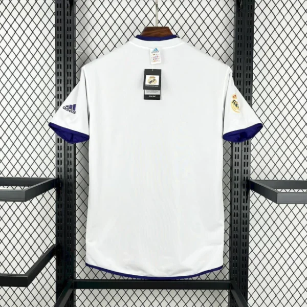 hkrtk~pt~kqwoap Camisa Retrô Real Madrid Third Dupla Face 2002/2003 Adidas Roxa & Branca - Imagem 9