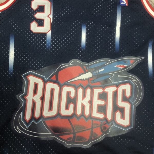 Camiseta Regata NBA Houston Rockets 3 Steve Francis Mitchell & Ness Azul 1999/2000 - Imagem 2